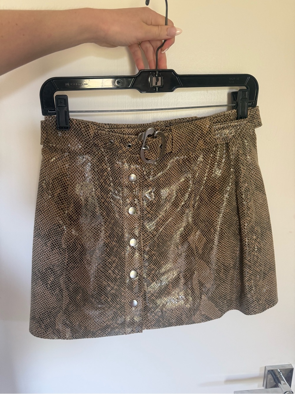 Python Embossed Mini skirt